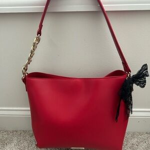 Madden Girl Red Shoulder Bag with Gold Chain